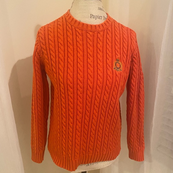 Ralph Lauren Sweaters - Ralph Lauren Lauren Vibrant Orange Cable Knit Sweater